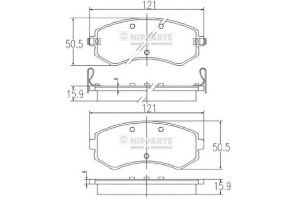 Nipparts Σετ τακάκια, Δισκόφρενα - J3601060