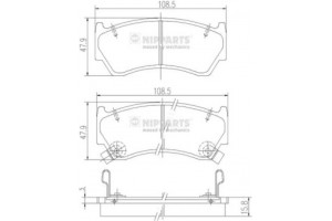 Nipparts Σετ τακάκια, Δισκόφρενα - J3601062