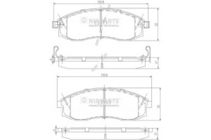Nipparts Σετ τακάκια, Δισκόφρενα - J3601066