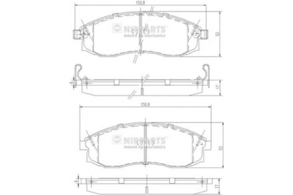 Nipparts Σετ τακάκια, Δισκόφρενα - J3601066 Nipparts Σετ τακάκια, Δισκόφρενα - J3601066