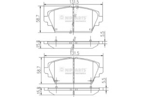 Nipparts Σετ τακάκια, Δισκόφρενα - J3601072