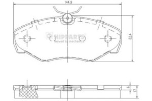 Nipparts Σετ τακάκια, Δισκόφρενα - J3601080