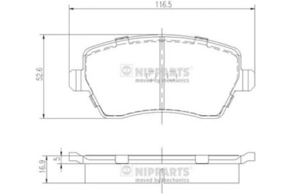 Nipparts Σετ τακάκια, Δισκόφρενα - J3601085 Nipparts Σετ τακάκια, Δισκόφρενα - J3601085