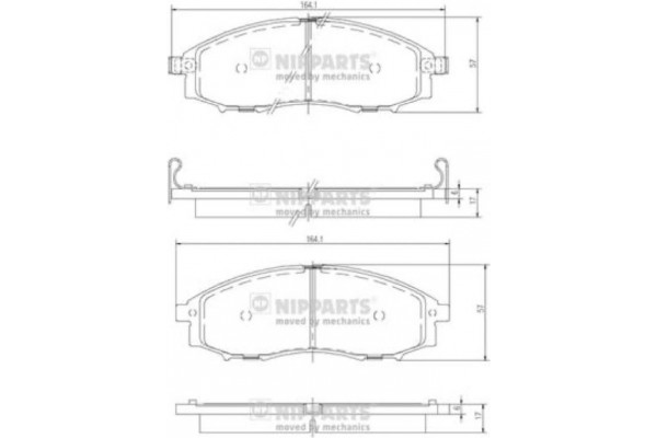 Nipparts Σετ τακάκια, Δισκόφρενα - J3601088