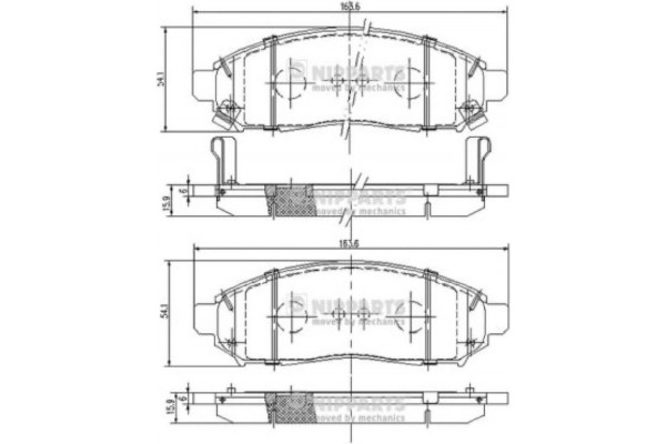 Nipparts Σετ τακάκια, Δισκόφρενα - J3601095