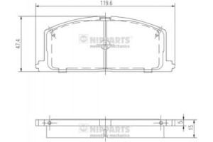 Nipparts Σετ τακάκια, Δισκόφρενα - J3602035