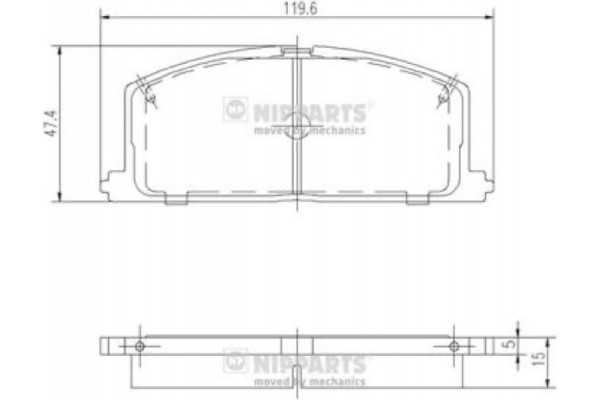 Nipparts Σετ τακάκια, Δισκόφρενα - J3602035 Nipparts Σετ τακάκια, Δισκόφρενα - J3602035