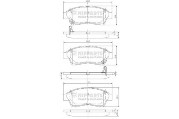 Nipparts Σετ τακάκια, Δισκόφρενα - J3602064 Nipparts Σετ τακάκια, Δισκόφρενα - J3602064