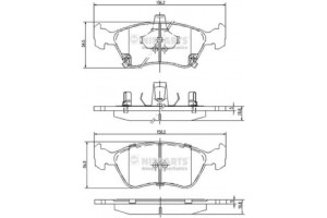 Nipparts Σετ τακάκια, Δισκόφρενα - J3602080