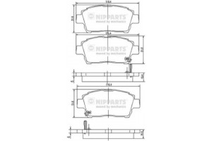Nipparts Σετ τακάκια, Δισκόφρενα - J3602088