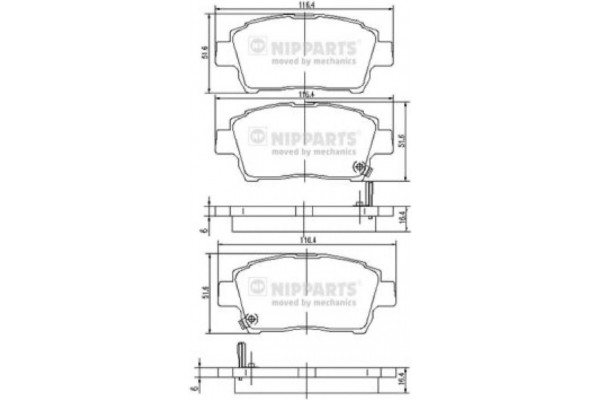 Nipparts Σετ τακάκια, Δισκόφρενα - J3602088 Nipparts Σετ τακάκια, Δισκόφρενα - J3602088