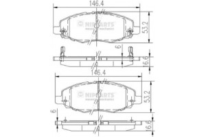 Nipparts Σετ τακάκια, Δισκόφρενα - J3602108