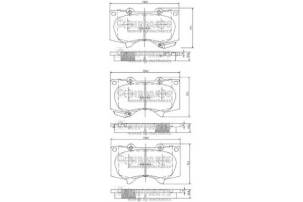Nipparts Σετ τακάκια, Δισκόφρενα - J3602109