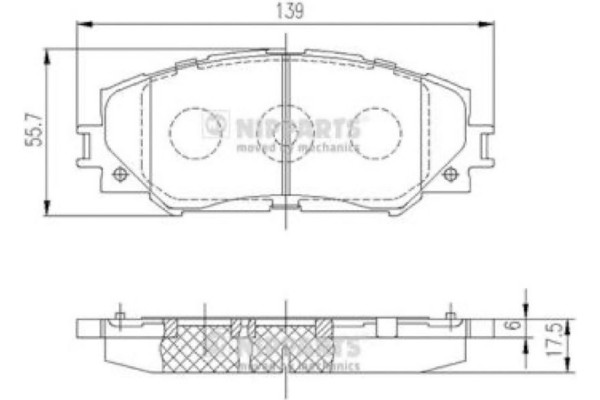 Nipparts Σετ τακάκια, Δισκόφρενα - J3602120