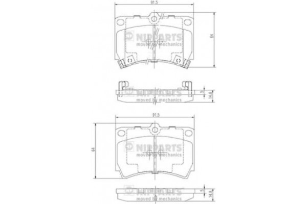 Nipparts Σετ τακάκια, Δισκόφρενα - J3603036