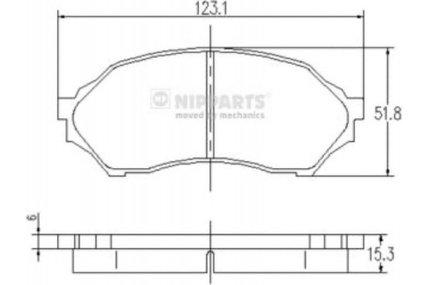 Nipparts Σετ τακάκια, Δισκόφρενα - J3603047 Nipparts Σετ τακάκια, Δισκόφρενα - J3603047