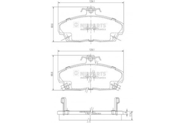 Nipparts Σετ τακάκια, Δισκόφρενα - J3604031 Nipparts Σετ τακάκια, Δισκόφρενα - J3604031