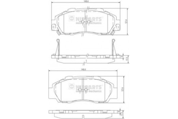 Nipparts Σετ τακάκια, Δισκόφρενα - J3604032