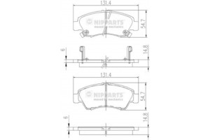Nipparts Σετ τακάκια, Δισκόφρενα - J3604034