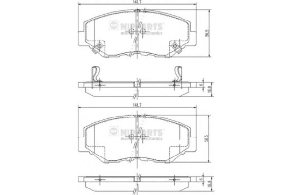 Nipparts Σετ τακάκια, Δισκόφρενα - J3604061 Nipparts Σετ τακάκια, Δισκόφρενα - J3604061
