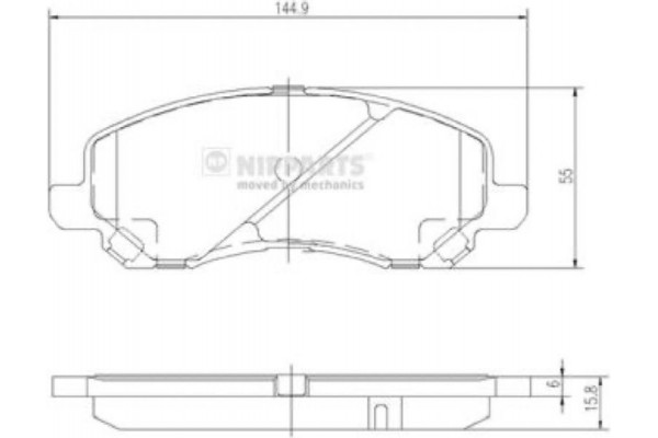 Nipparts Σετ τακάκια, Δισκόφρενα - J3605046 Nipparts Σετ τακάκια, Δισκόφρενα - J3605046