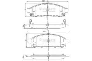 Nipparts Σετ τακάκια, Δισκόφρενα - J3605050