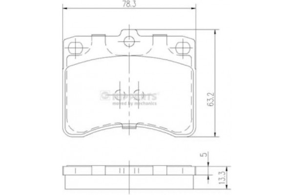Nipparts Σετ τακάκια, Δισκόφρενα - J3606005 Nipparts Σετ τακάκια, Δισκόφρενα - J3606005