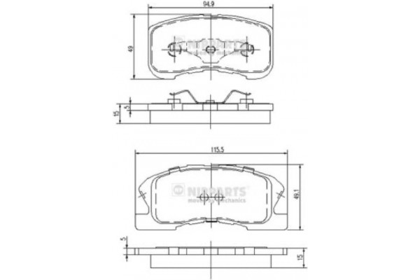 Nipparts Σετ τακάκια, Δισκόφρενα - J3606019