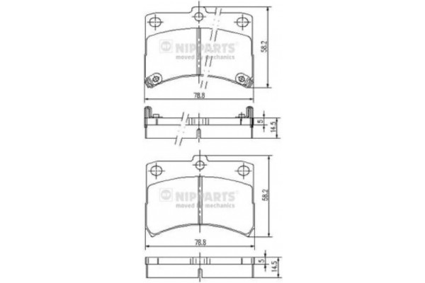 Nipparts Σετ τακάκια, Δισκόφρενα - J3606020 Nipparts Σετ τακάκια, Δισκόφρενα - J3606020