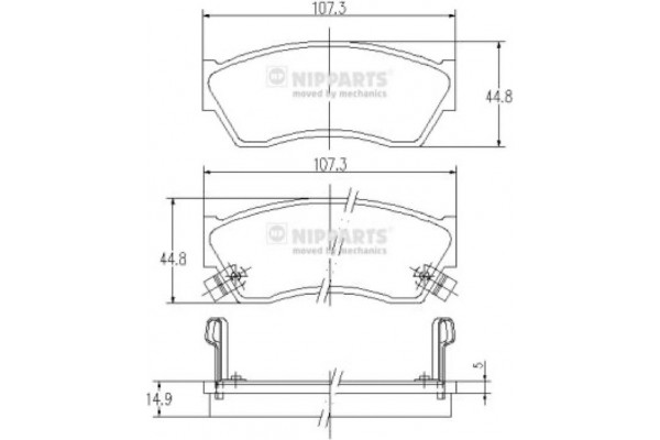 Nipparts Σετ τακάκια, Δισκόφρενα - J3608005