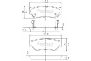 Nipparts Σετ τακάκια, Δισκόφρενα - J3608009