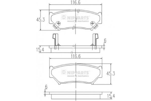 Nipparts Σετ τακάκια, Δισκόφρενα - J3608009