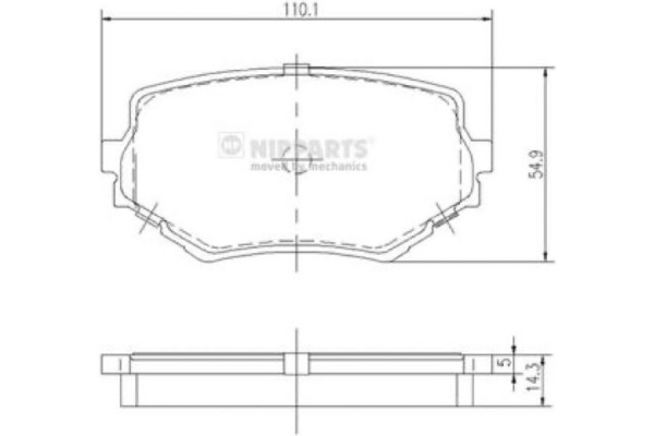 Nipparts Σετ τακάκια, Δισκόφρενα - J3608017 Nipparts Σετ τακάκια, Δισκόφρενα - J3608017