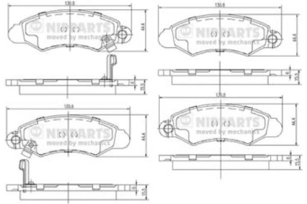 Nipparts Σετ τακάκια, Δισκόφρενα - J3608019 Nipparts Σετ τακάκια, Δισκόφρενα - J3608019
