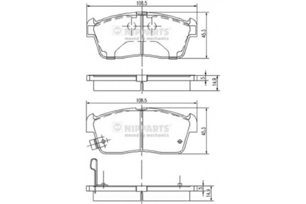 Nipparts Σετ τακάκια, Δισκόφρενα - J3608021 Nipparts Σετ τακάκια, Δισκόφρενα - J3608021