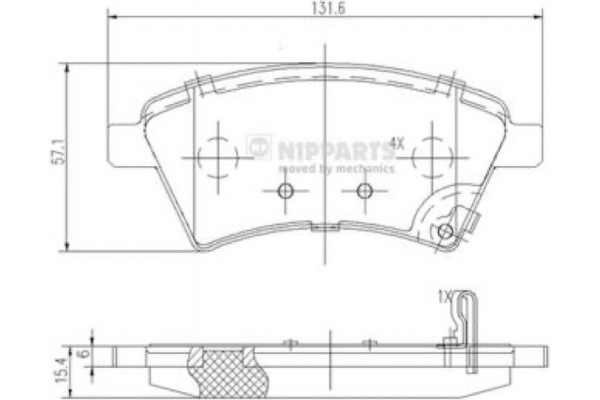 Nipparts Σετ τακάκια, Δισκόφρενα - J3608028 Nipparts Σετ τακάκια, Δισκόφρενα - J3608028
