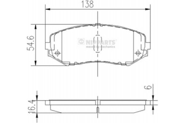Nipparts Σετ τακάκια, Δισκόφρενα - J3608029