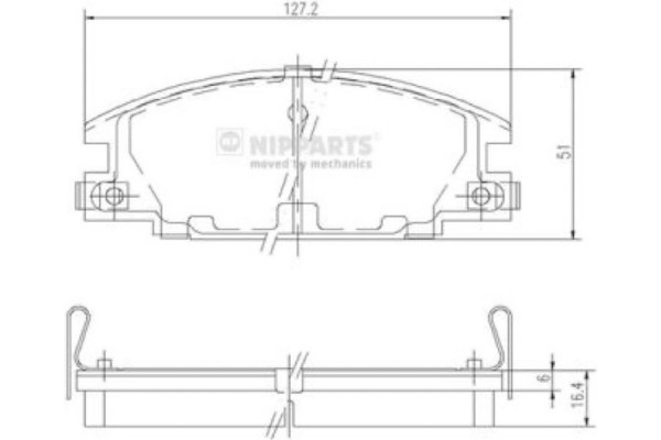 Nipparts Σετ τακάκια, Δισκόφρενα - J3609004 Nipparts Σετ τακάκια, Δισκόφρενα - J3609004