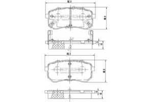 Nipparts Σετ τακάκια, Δισκόφρενα - J3610307