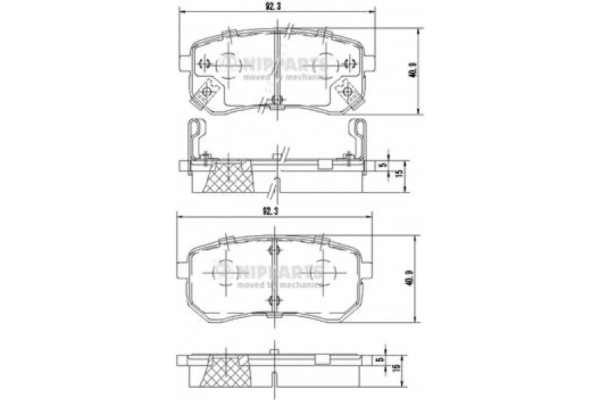 Nipparts Σετ τακάκια, Δισκόφρενα - J3610307 Nipparts Σετ τακάκια, Δισκόφρενα - J3610307