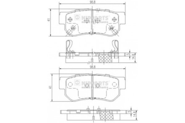Nipparts Σετ τακάκια, Δισκόφρενα - J3610509