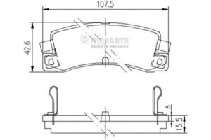 Nipparts Σετ τακάκια, Δισκόφρενα - J3612008