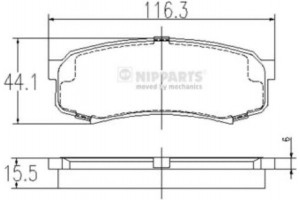 Nipparts Σετ τακάκια, Δισκόφρενα - J3612010