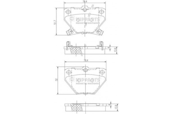 Nipparts Σετ τακάκια, Δισκόφρενα - J3612018 Nipparts Σετ τακάκια, Δισκόφρενα - J3612018