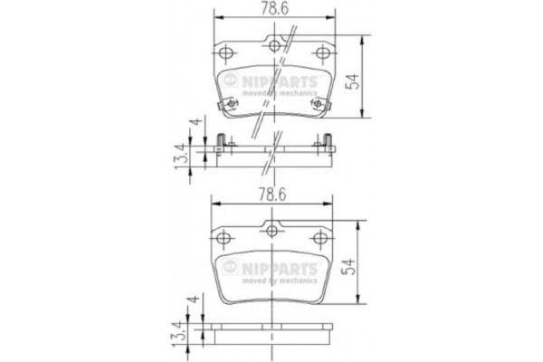 Nipparts Σετ τακάκια, Δισκόφρενα - J3612020