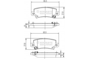 Nipparts Σετ τακάκια, Δισκόφρενα - J3612025