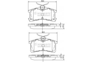 Nipparts Σετ τακάκια, Δισκόφρενα - J3612026