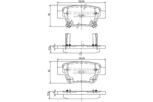 Nipparts Σετ τακάκια, Δισκόφρενα - J3612030 Nipparts Σετ τακάκια, Δισκόφρενα - J3612030
