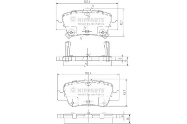 Nipparts Σετ τακάκια, Δισκόφρενα - J3612033
