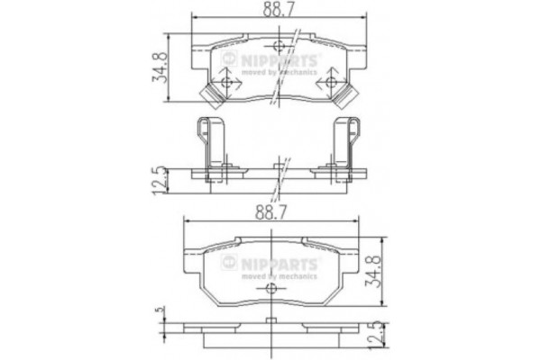 Nipparts Σετ τακάκια, Δισκόφρενα - J3614004